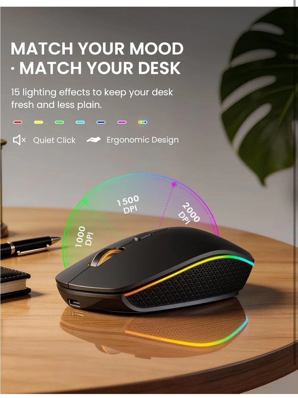 RGB Backlit Wireless Keyboard and Mouse Set - Multicolor Backlit